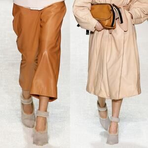 Chloe Womens Ethereal Pump Shearling-Trimmed Suede Pumps Ankle Strap Size 5.5